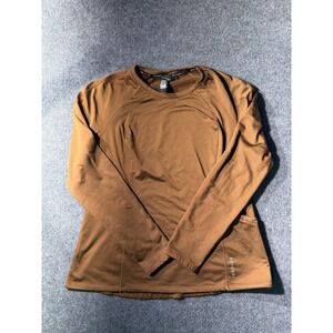 Spyder Active Shirt Womens XL Brown Good Long Sleeve Thumbhole Athletic SP147